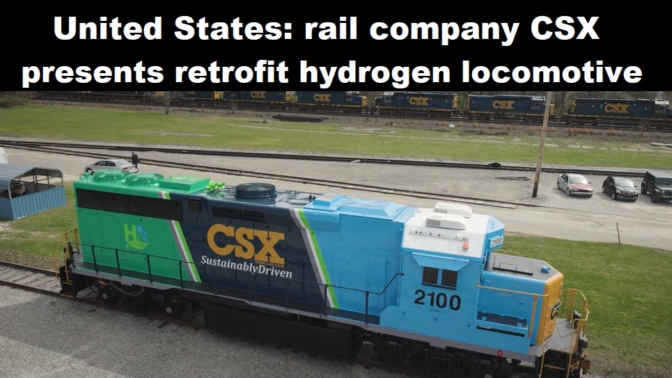 Verenigde Staten: spoorbedrijf CSX presenteert retrofit locomotief op waterstof