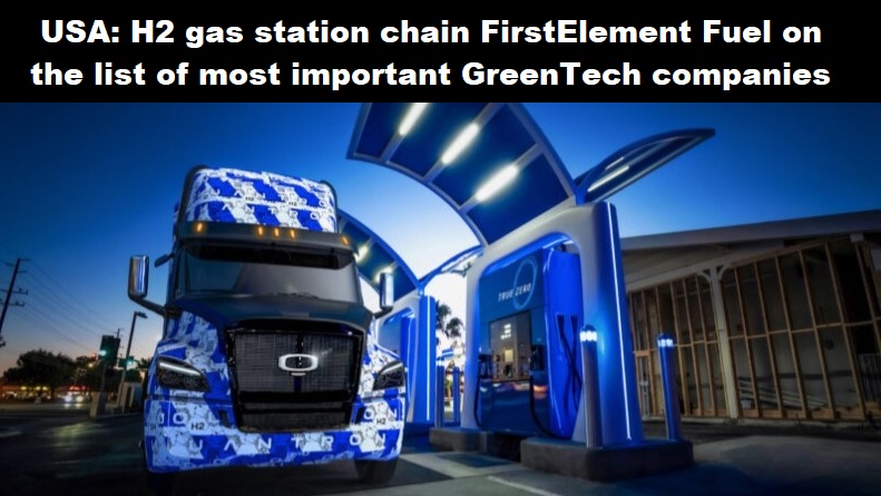 USA: H2-tankstationketen FirstElement Fuel op lijst belangrijkste GreenTech-bedrijven