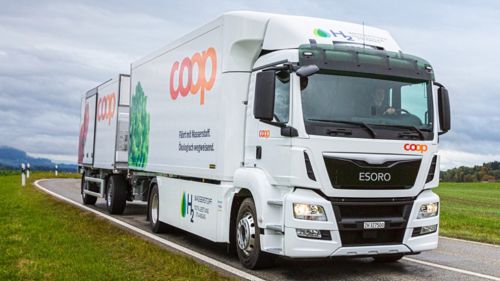 Vrachtwagens op waterstof voor Zwitserse supermarktketens Coop en Migros