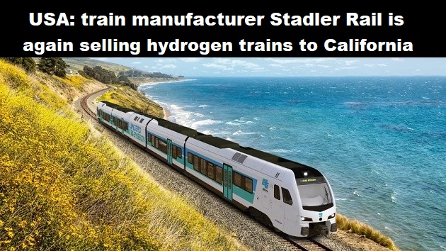 USA: treinfabrikant Stadler Rail verkoopt opnieuw waterstoftreinen aan Californië
