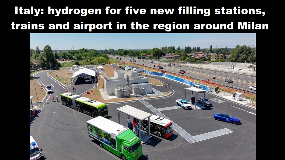 Italië: waterstof voor vijf nieuwe tankstations, treinen en airport in de regio rond Milaan