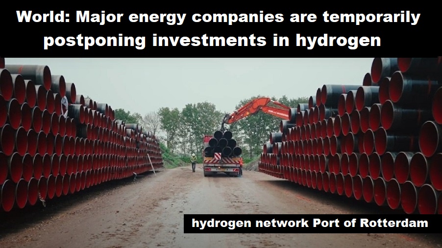 Wereld: grote energiebedrijven stellen investeringen in waterstof voorlopig uit