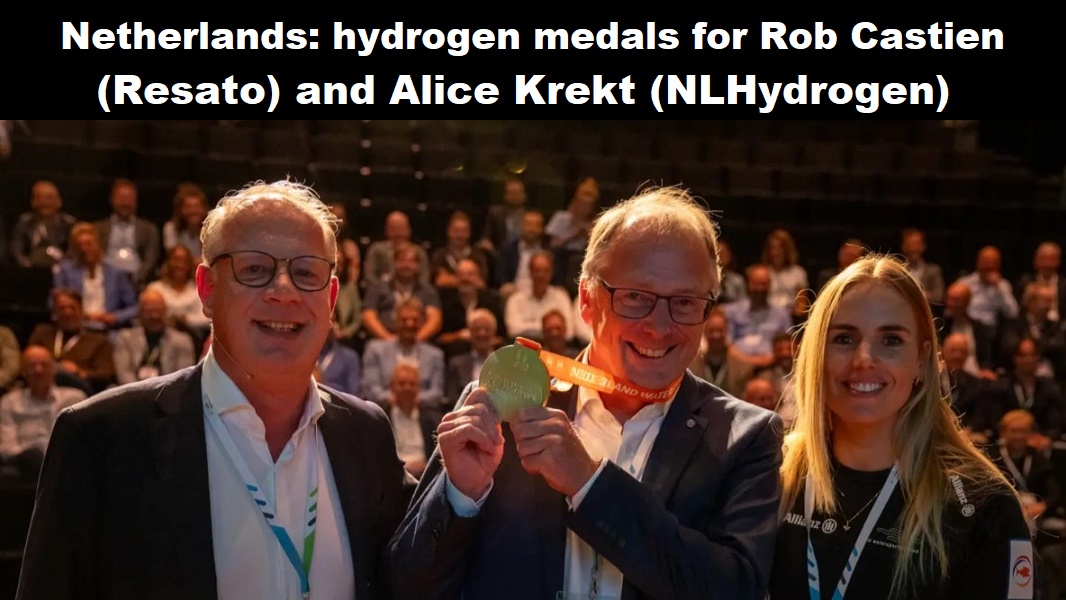 Nederland: waterstof-medailles voor Rob Castien (Resato) en Alice Krekt (NLHydrogen)