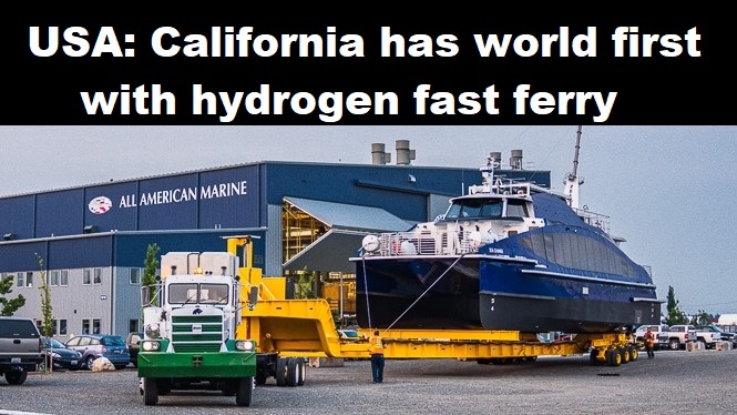 VS: Californië heeft wereldprimeur met snelle veerboot op waterstof