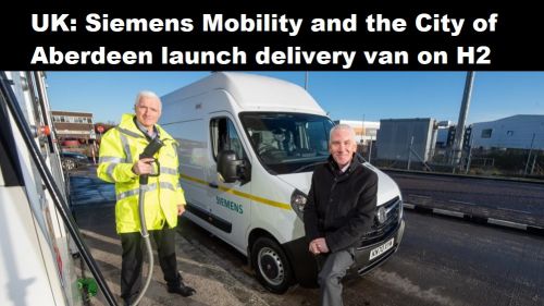 VK: Siemens Mobility en stad Aberdeen lanceren bestelwagen op H2