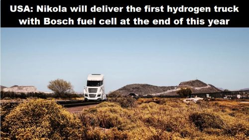 USA: Nikola levert eind dit jaar de eerste waterstoftruck met Bosch brandstofcel