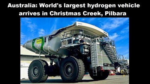 Australië: grootste voertuig op waterstof ter wereld arriveert in Christmas Creek, Pilbara