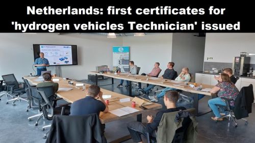 Nederland: eerste certificaten voor ‘waterstofvoertuigen Technicus’ uitgedeeld