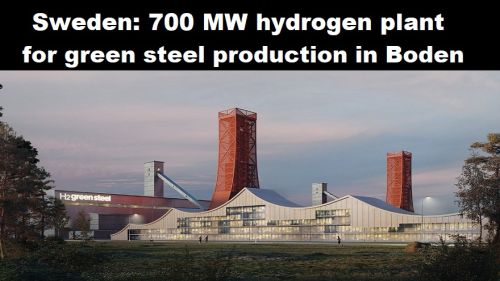 Zweden: waterstoffabriek van 700 MW voor productie van groene staal in Boden 