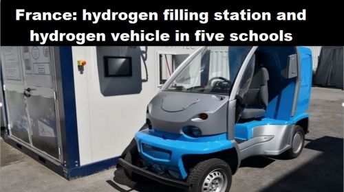 Frankrijk: waterstoftankstation en waterstofvoertuig op vijf scholen