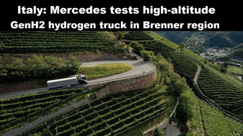 Italië: Mercedes test GenH2-waterstoftruck op grote hoogte in de Brenner-regio