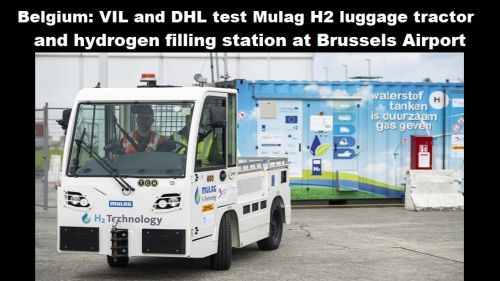 België: VIL en DHL testen Mulag H2 bagage-trekker en waterstoftankstation op Brussel Airport