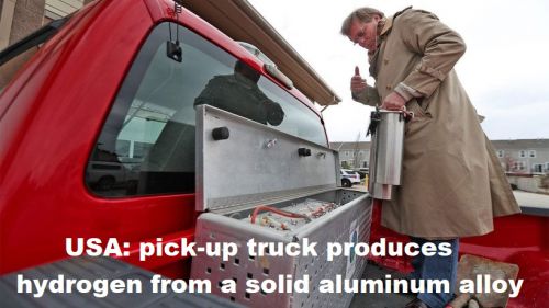 USA: pick-up truck produceert waterstof uit een vaste aluminium-legering