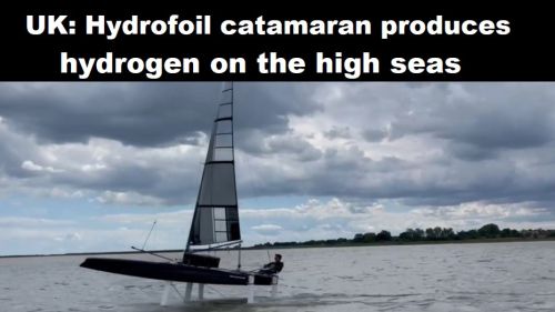 VK: catamaran met draagvleugels produceert waterstof op volle zee