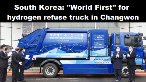 Zuid-Korea: ‘wereldprimeur’ voor vuilnisauto op waterstof in Changwon