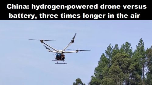 China: drone op waterstof versus batterij, drie keer langer in de lucht