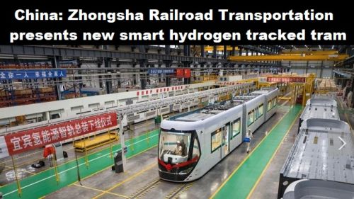 China: Zhongsha Railroad Transportation presenteert nieuwe slimme waterstoftram op rupsbanden