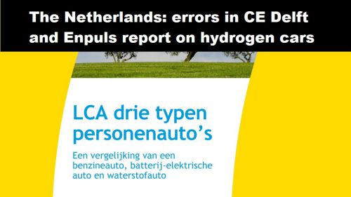 Nederland: fouten in rapport CE Delft en Enpuls over waterstofauto’s