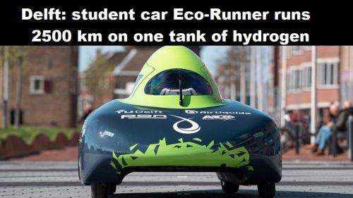 Nederland: studenten-auto Eco-Runner rijdt 2500 km op één tank waterstof