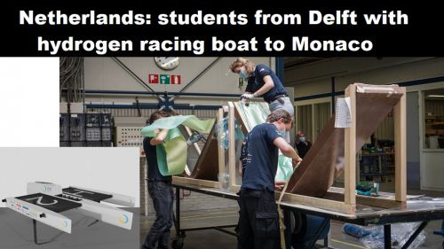 Nederland: studenten uit Delft met raceboot op waterstof naar Monaco