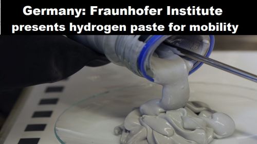 Duitsland: Fraunhofer Instituut presenteert waterstofpasta voor mobiliteit