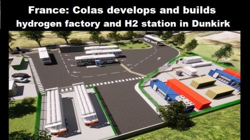 Frankrijk: Colas ontwikkelt en bouwt waterstoffabriek en H2-station in Duinkerke
