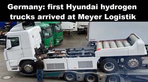 Duitsland: eerste Hyundai waterstoftrucks bij Meyer Logistik gearriveerd
