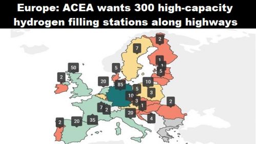 Europa: ACEA wil 300 waterstoftankstations met hoge capaciteit langs snelwegen
