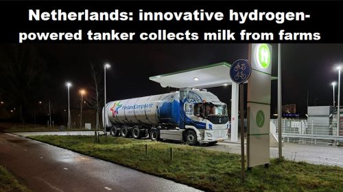 Nederland: innovatieve tankauto op waterstof haalt melk op bij boeren bedrijven