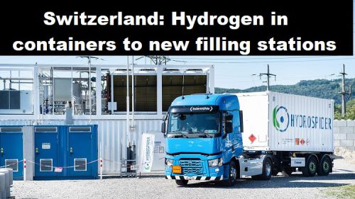 Zwitserland: Waterstof in containers naar nieuwe tankstations