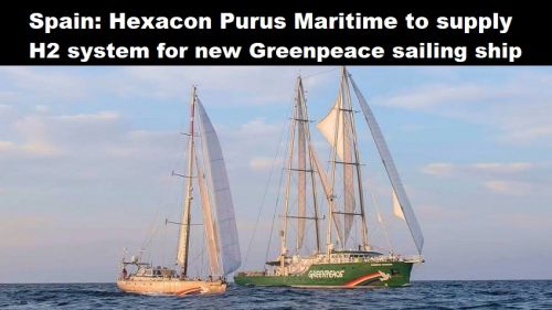 Spanje: Hexacon Purus Maritime levert H2-systeem voor nieuwe schip van Greenpeace