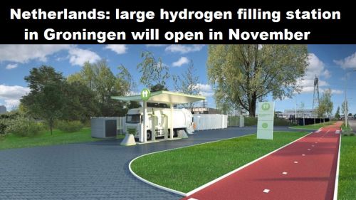 Nederland: groot waterstoftankstation in Groningen opent in november