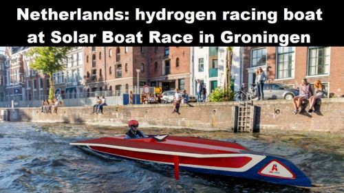 Nederland: raceboot op waterstof bij Solar Boat Race in Groningen