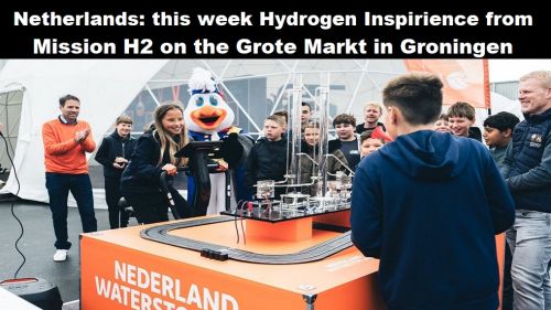 Nederland: deze week Waterstof Inspirience van Missie H2 op de Grote Markt in Groningen