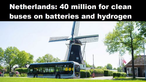 Nederland: 40 miljoen voor schone bussen op accu’s en waterstof