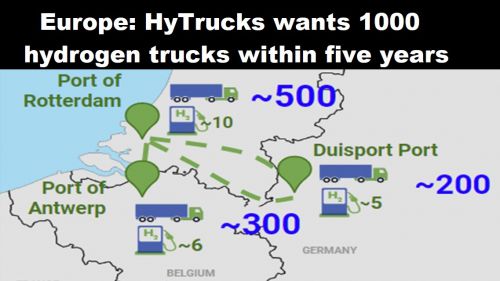 Europa: HyTrucks wil binnen vijf jaar duizend vrachtwagens op waterstof