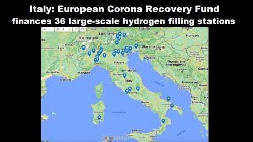 Italië: Europees Corona Herstelfonds financiert 36 grootschalige waterstoftankstations