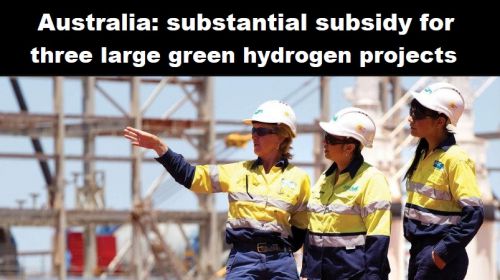 Australië: flinke subsidie voor drie grote projecten rond groene waterstof