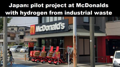 Japan: proefproject bij McDonalds met waterstof uit bedrijfsafval