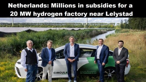 Nederland: miljoenensubsidie voor 20 MW waterstoffabriek bij Lelystad