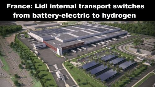 Frankrijk: intern transport van Lidl over van batterij-elektrisch naar waterstof