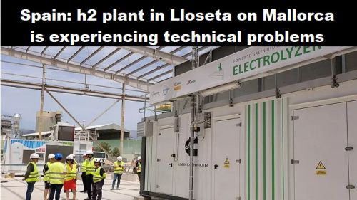 Spanje: waterstoffabriek in Lloseta op Mallorca kampt met technische problemen
