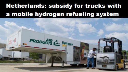 Nederland: subsidie voor vrachtauto’s met mobiel waterstoftanksysteem