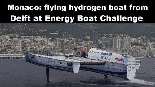 Monaco: vliegende waterstofboot uit Delft bij Energy Boat Challenge