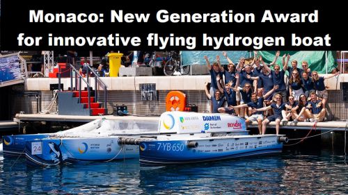 Monaco: Nieuwe Generatie Prijs voor innovatieve vliegende waterstofboot