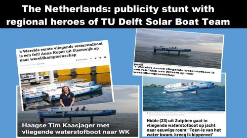 Nederland: publiciteitsstunt met regionale helden van TU Delft Solar Boat Team