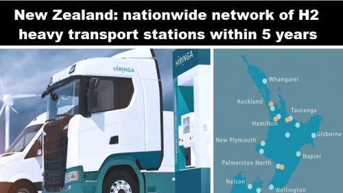 Nieuw-Zeeland: binnen 5 jaar landelijk netwerk van H2-stations voor zwaar transport 