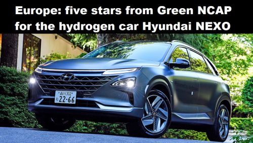 Europa: vijf sterren van Green NCAP voor de waterstofauto Hyundai NEXO
