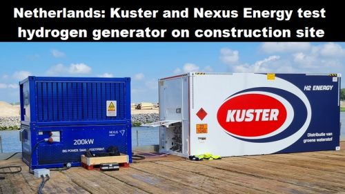 Nederland: Kuster en Nexus Energy testen waterstof-aggregaat op de bouwplaats