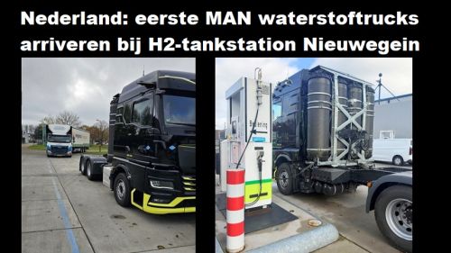 Nederland: eerste MAN waterstoftrucks arriveren bij H2-tankstation Nieuwegein